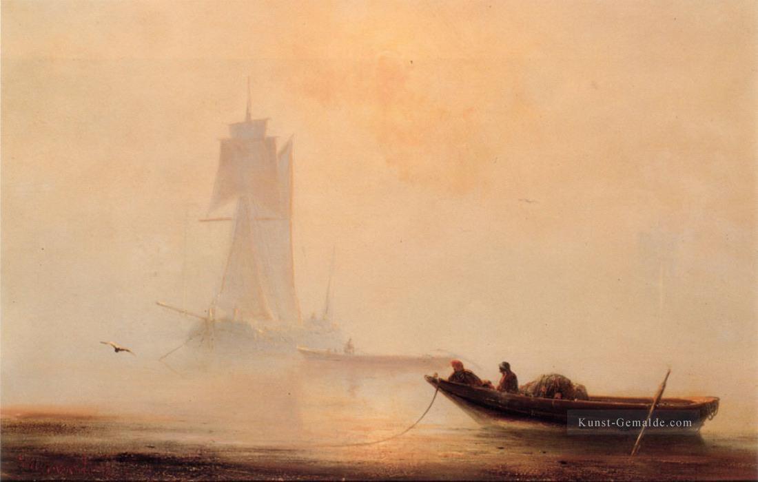 Fischerboote in ein Hafen 1854 Verspielt Ivan Aivazovsky russisch Ölgemälde